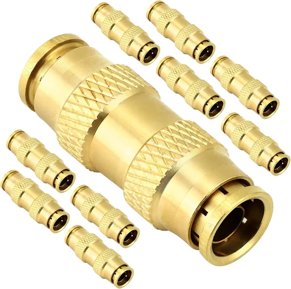 QWORK Push to Connect Fittings - 1/2" Tube & Air Hose, 10 Pack Quick Connect Pneumatic Fittings