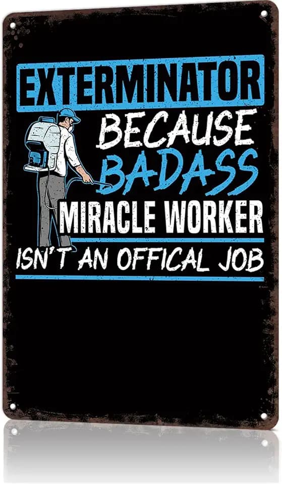 Vintage Metal Signs Posters Exterminator Wall Art Decor for Home Room Office Man Cave Decor 8X12inch