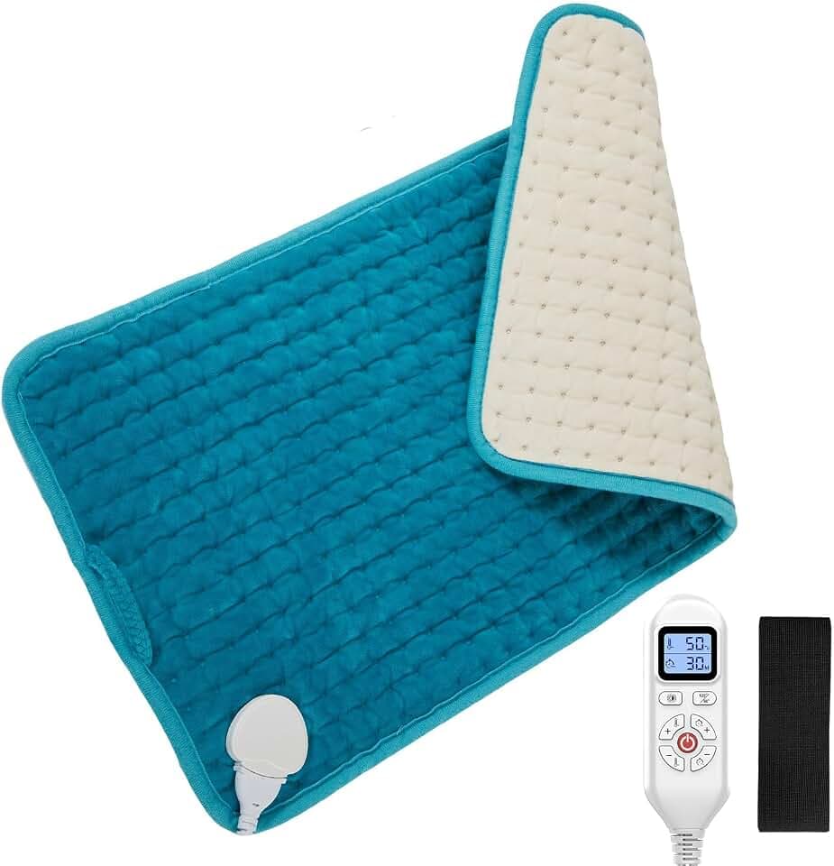 JOBYNA Elektrisches Heizkissen, Physiotherapie Wärmekissen mit Gürtel & Abschaltautomatik, 5s schnelle Erwärmung, 30-70℃ & 10-90 Minuten Einstellbar, Digitalanzeige (30 x 60cm)