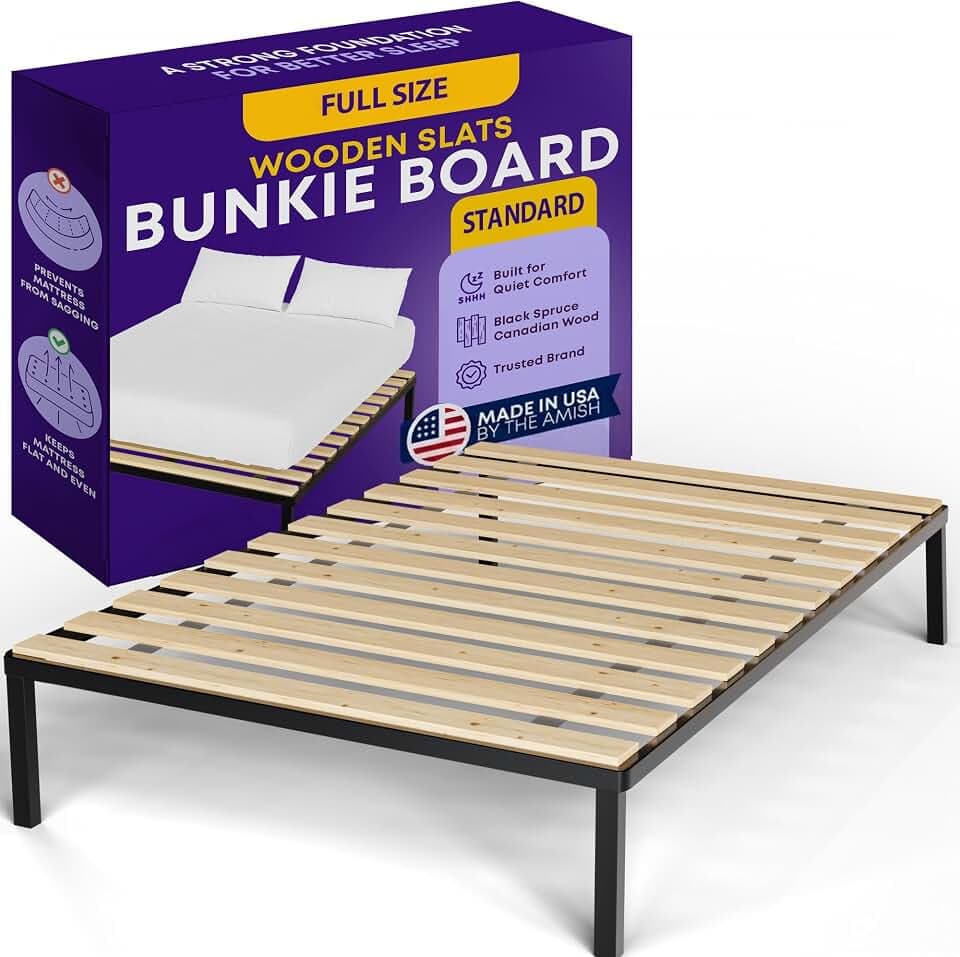 Greaton, 0.68-Inch Horizontal Wooden Bunkie Board/Bed Slats, 72" x 54", Beige