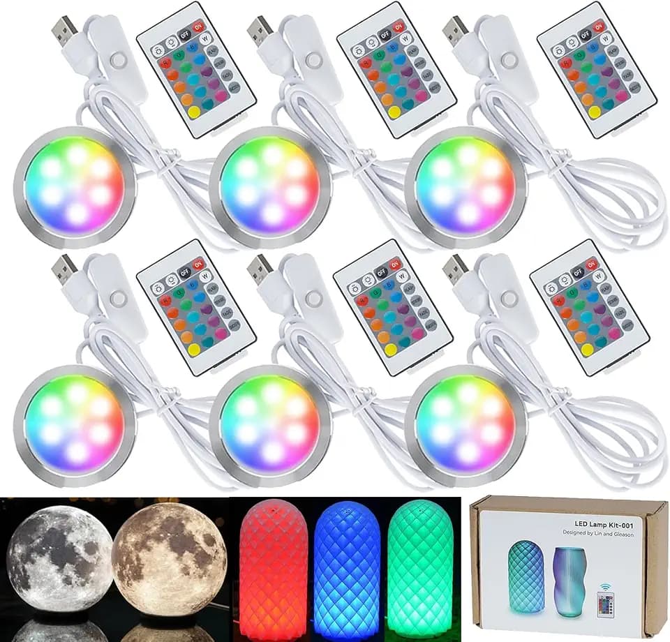 6-Pack IR RGB LED Lamp Kit 001 for Bambu Lab 3D Printed Light kit