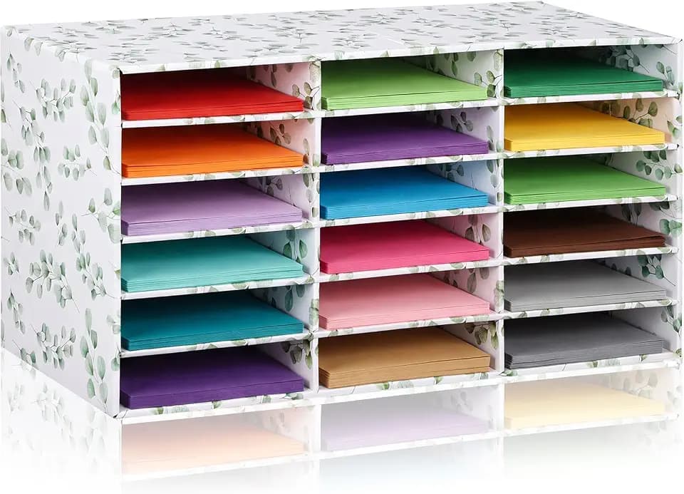 Fuutreo 1 Pc Classroom Construction Paper Storage,Eucalyptus