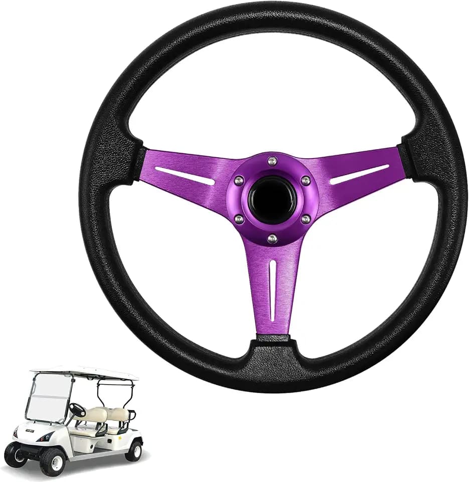 LOSCHEN Golf Cart Steering Wheel Universal Design for Club Car Ds and Precedent EZGO RXV & TXT, for Yamaha Golf Cart Steering Wheel