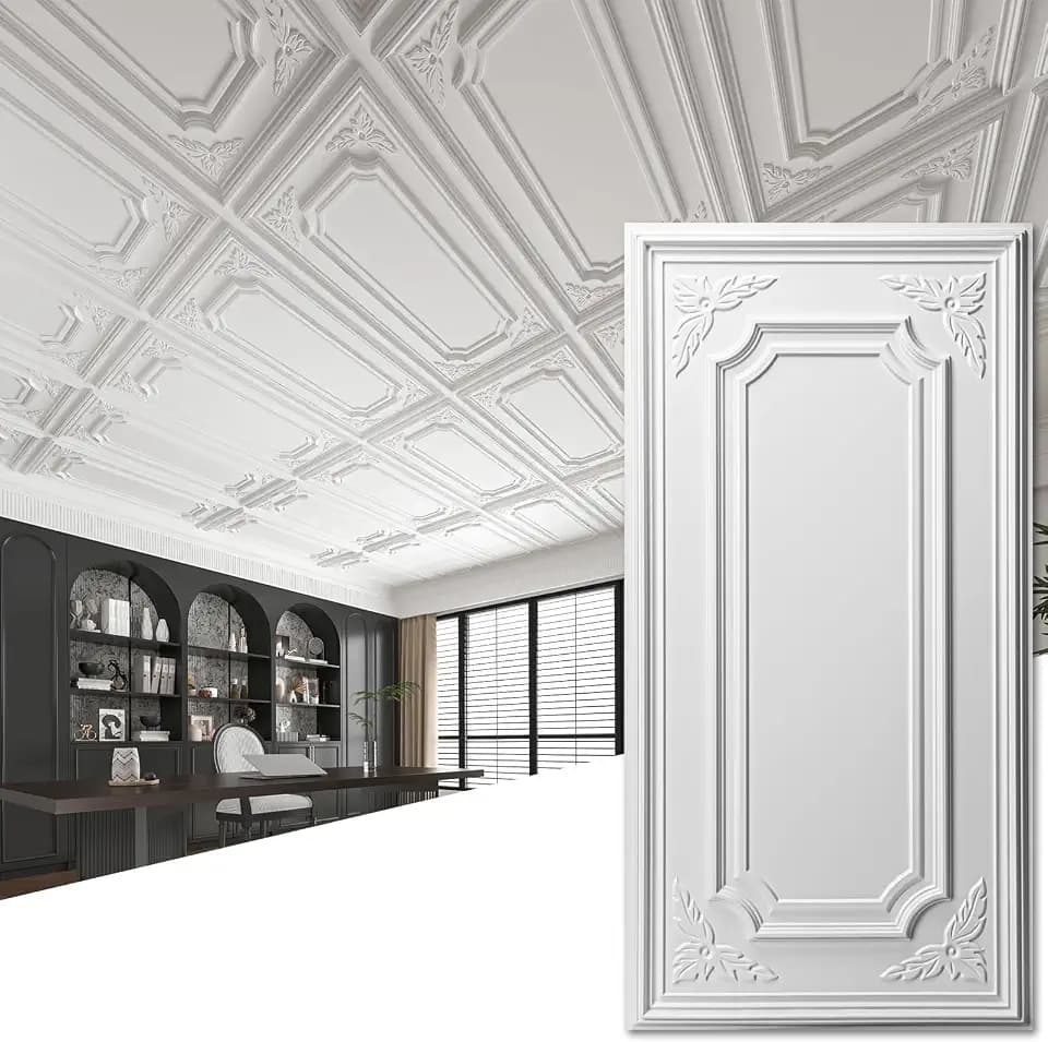 Art3dwallpanels Drop Ceiling Tiles, 2x4 Ft, 12 Pack, White
