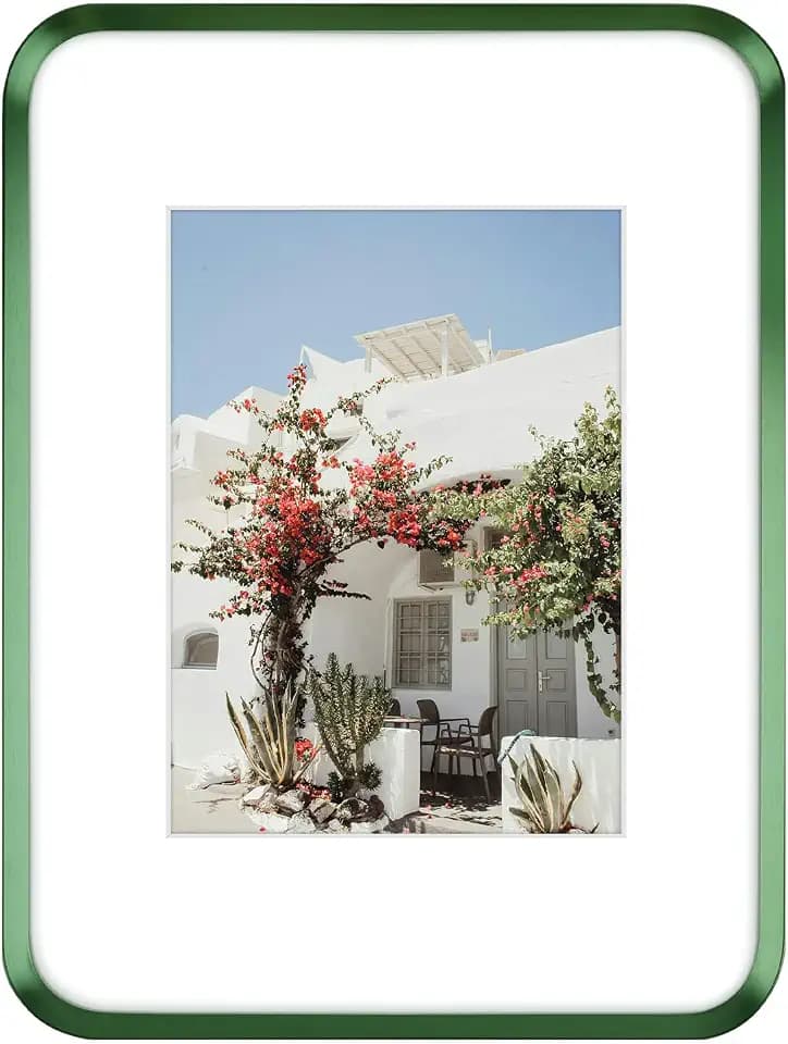 Golden State Art 9x12 Green Aluminum Picture Frame Mat for 6x8 Real Glass