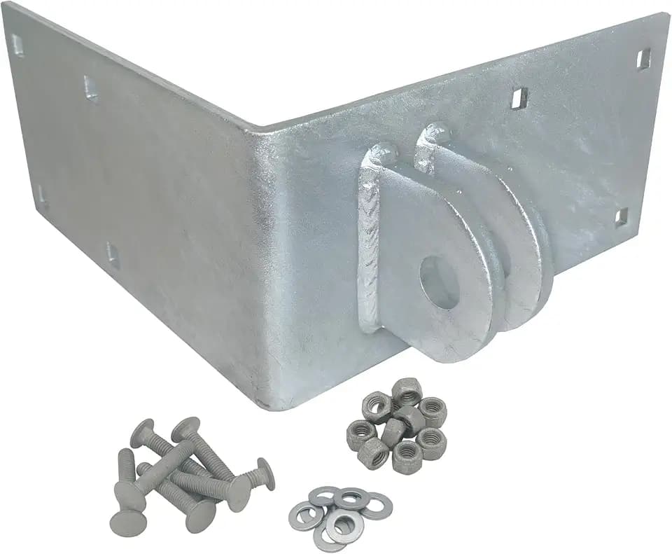 Floating Dock Outside Corner Hinge Plate Bracket, Female - Heavy-Duty Galvanized Steel (Female Plate)