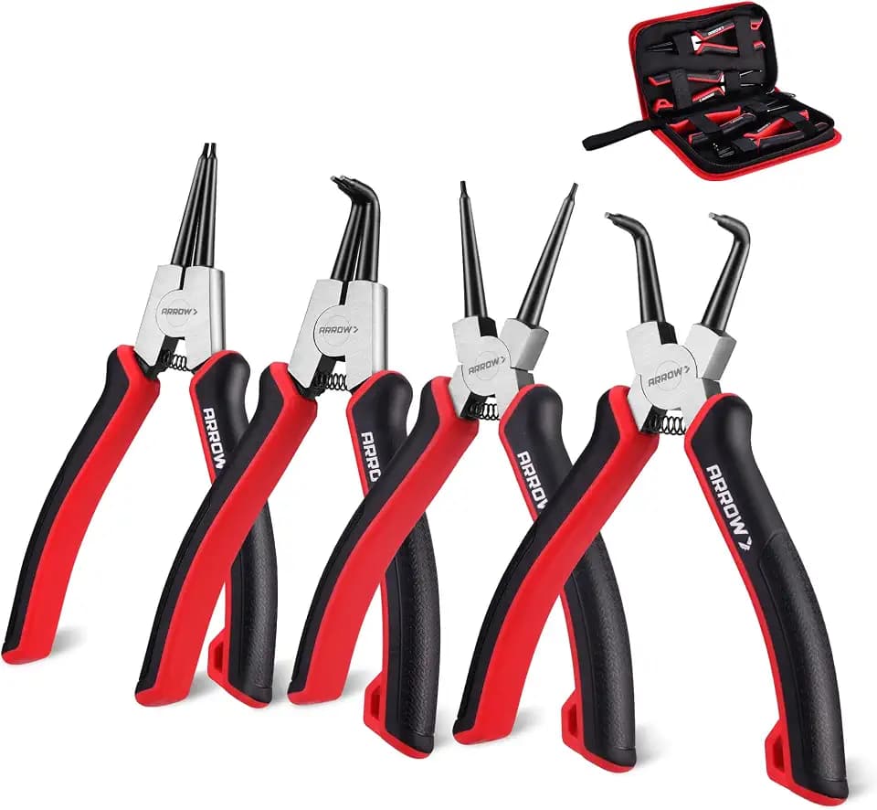ARROW Snap Ring Pliers Set, 4-Piece Internal/External Circlip Tool Kit