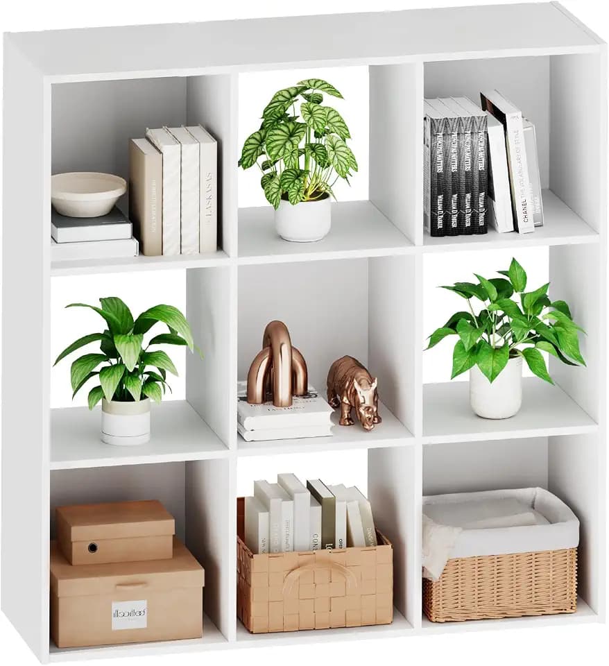 Sweetcrispy 9 Cube Storage Organizer, Stackable Modular Bookcase Shelf