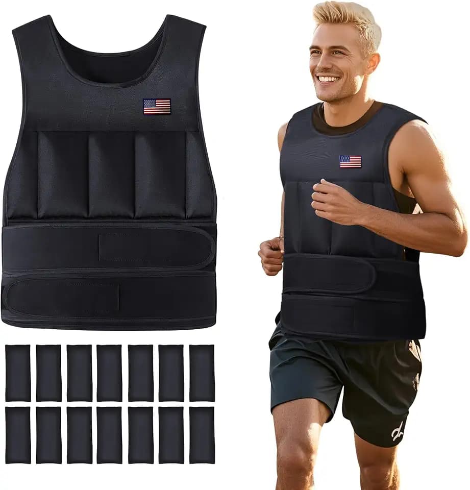 Wolliwa Adjustable Weighted Vest for Men Women,2-30 Lbs Adjustable Weighted Vest with Straps Womens Running Weight Vest for Walking Strength Training Fitness