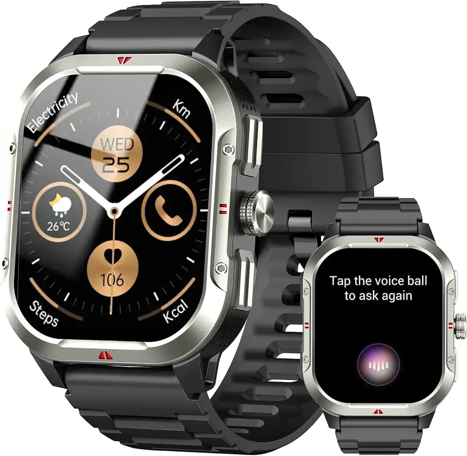 Smartwatch Herren mit GPS,2.06"AMOLED Smart Watch mit Bluetooth-5.4-Anrufe