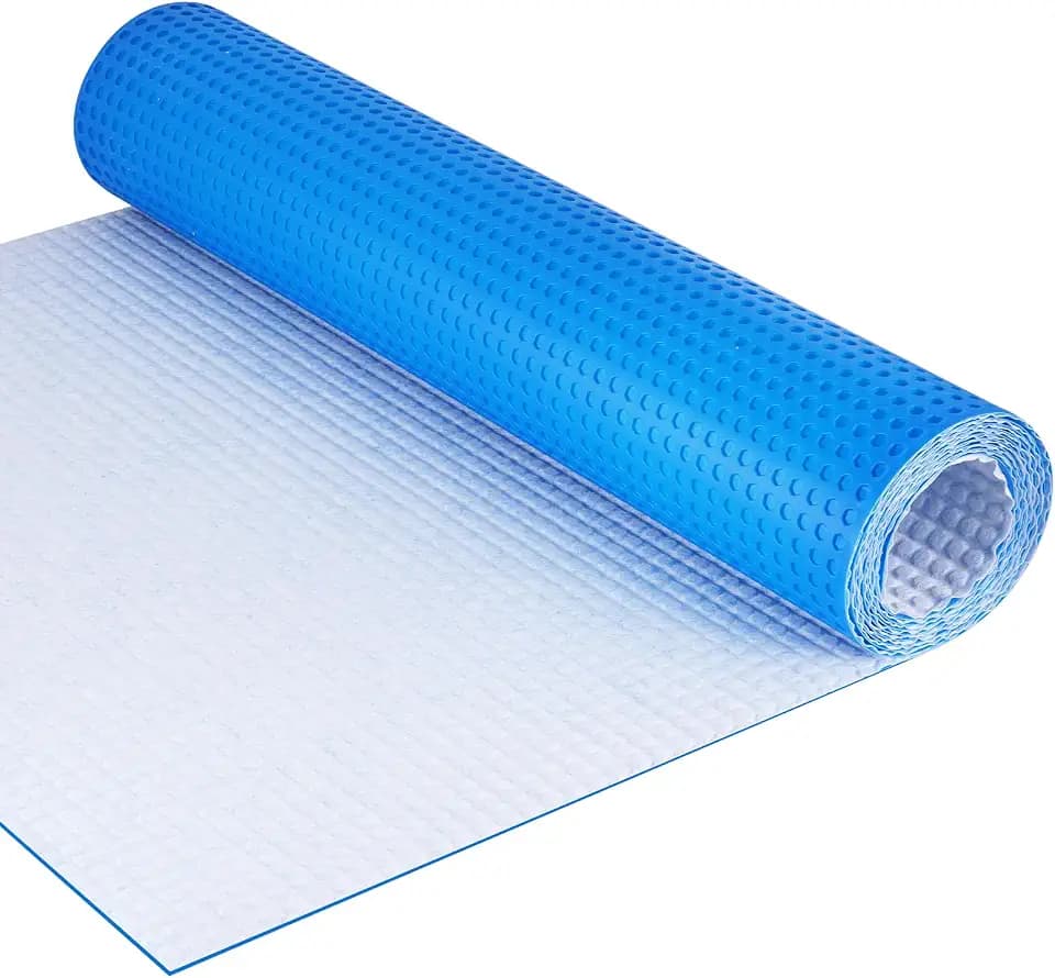 Uncoupling Membrane for Tile, 1/8''(3mm) Waterproof Flooring Underlayment –54Sq.Ft Crack Prevention Mat for Bathroom, Shower, Kitchen, Basement