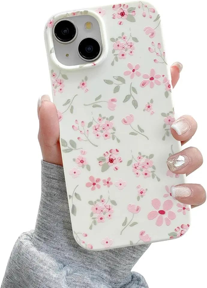 QLTYPRI für iPhone 11 Hülle, Cute Floral Flower Pattern Ästhetische Handyhülle, Erhöhte Kamera Schutz Weiche Slim TPU stoßfest Schutzhülle Handyhülle für Mädchen Frauen - Rosa