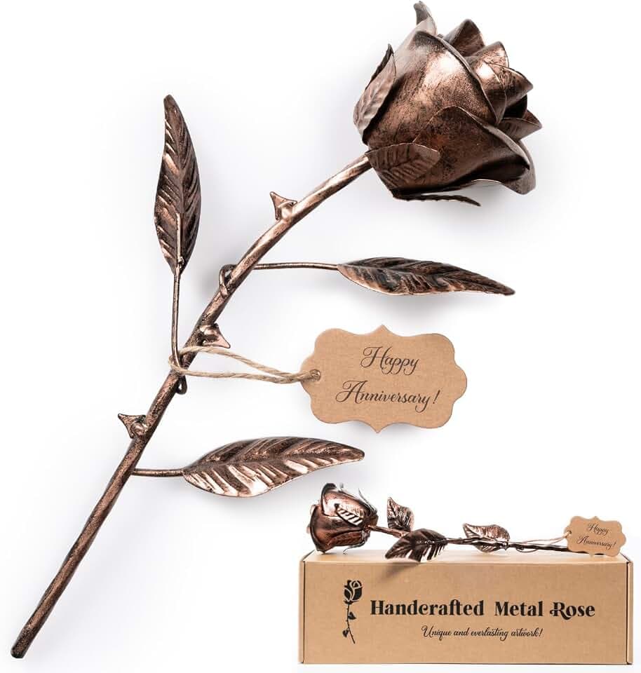 7 YearAnniversary Copper Gifts 7th Wedding Anniversary Copper Rose for Her