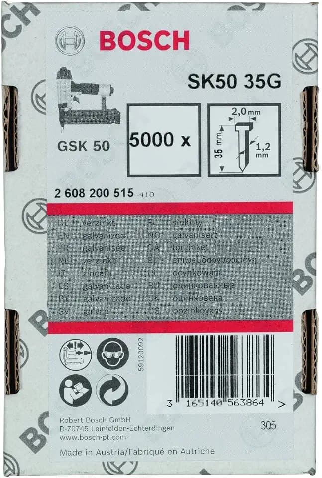 Bosch 5000x PRO BN18 Stiftnägel, 35G | Länge 35 mm, Zubehör Nagler