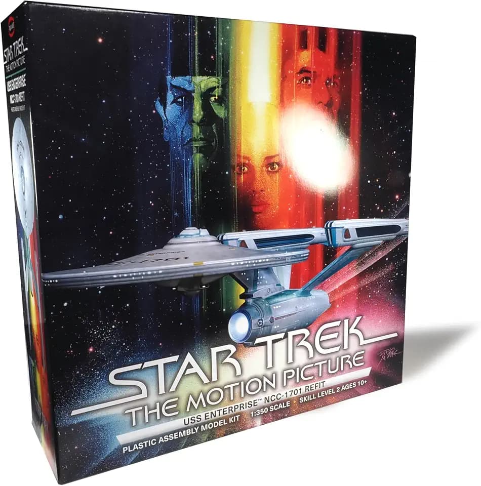 Polar Lights Star Trek USS Enterprise Refit 1:350 Scale Model Kit – Highly Detailed Sci-Fi Collectible with Interior Docking Bay