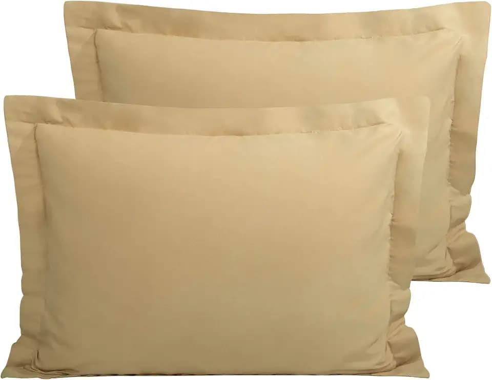 FLXXIE Microfiber Standard Pillow Shams Set of 2, Light Taupe
