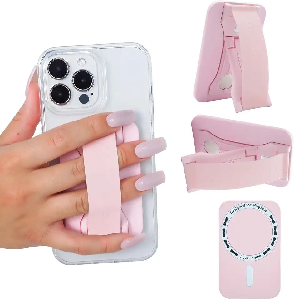 LOVEHANDLE PRO for MagSafe Phone Grip + Kickstand - Light Pink