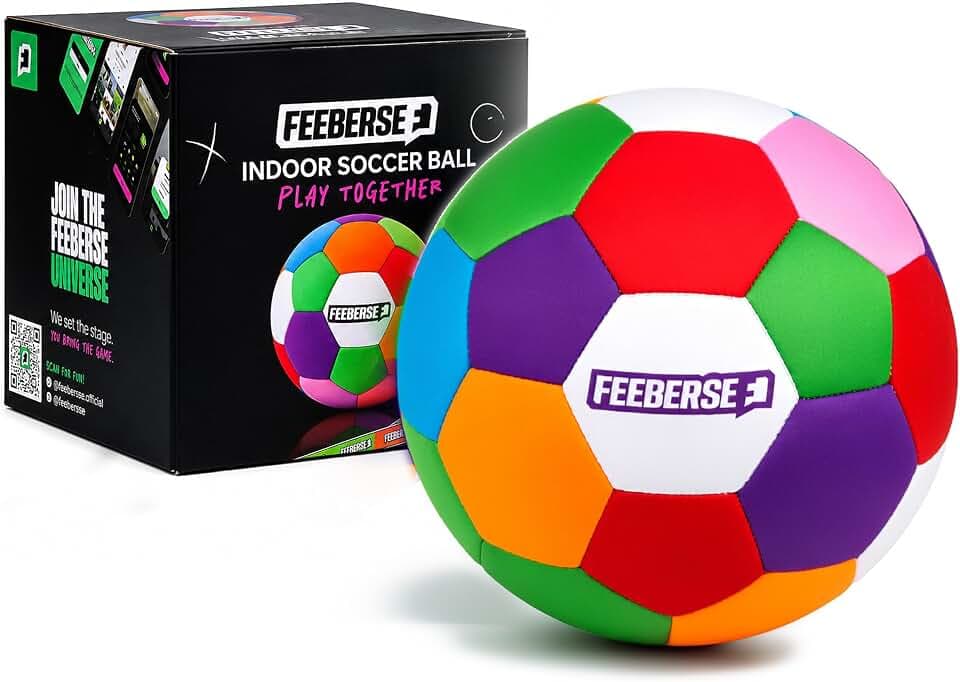 Soft Soccer Ball | Indoor Soccer Ball Size 4, Foam Ball with Fabric Cover for Soccer Training for Dribbling, Passing & Juggling, World Cup Soccer Gift (Green)