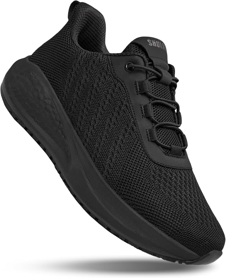 SHULOOK Non Slip Work Shoes for Men Slip Resistant Slip On Work Sneakers Restaurant Food Service Footwear Comfortable Mesh Walking Shoes