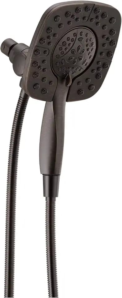 Delta 4-Setting In2ition 2-in-1 Dual Shower Head with HandHeld Spray, Venetian Bronze Detachable Shower Head with Hose, Showerhead, 1.75 GPM Flow Rate, Venetian Bronze 58498-RB