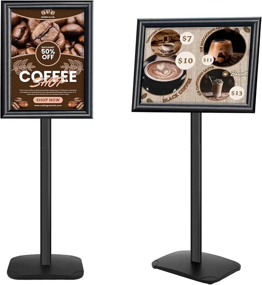 Heavy Duty Pedestal Sign Holder, 11 x 17" Floor Standing Sign Holder