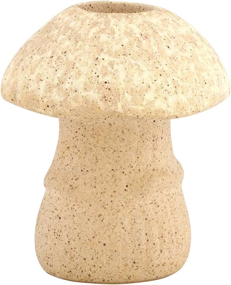 47th & Main Taper Candle Holders for Candlesticks, Woodland Decor Mushroom Decorative Candle Holder for Dining Table Centerpiece, 2.5" Diameter x 3.25" Tall, Cream