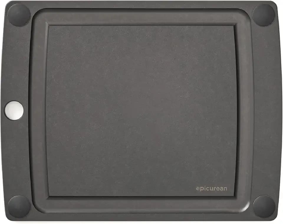 Epicurean All-In-One Cutting Board with Non-Slip Feet and Juice Groove, 10" × 7", Slate/Black