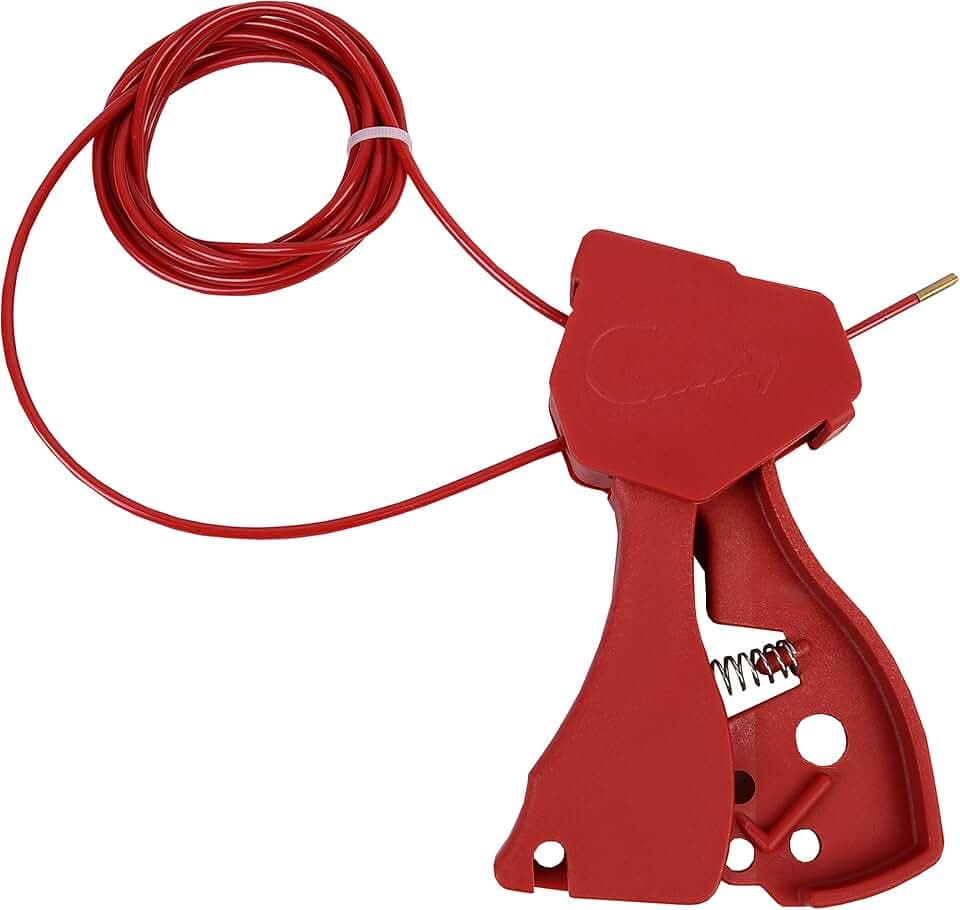 Nylon Cable Lockout, 1/8" Diameter, 8' Length Red
