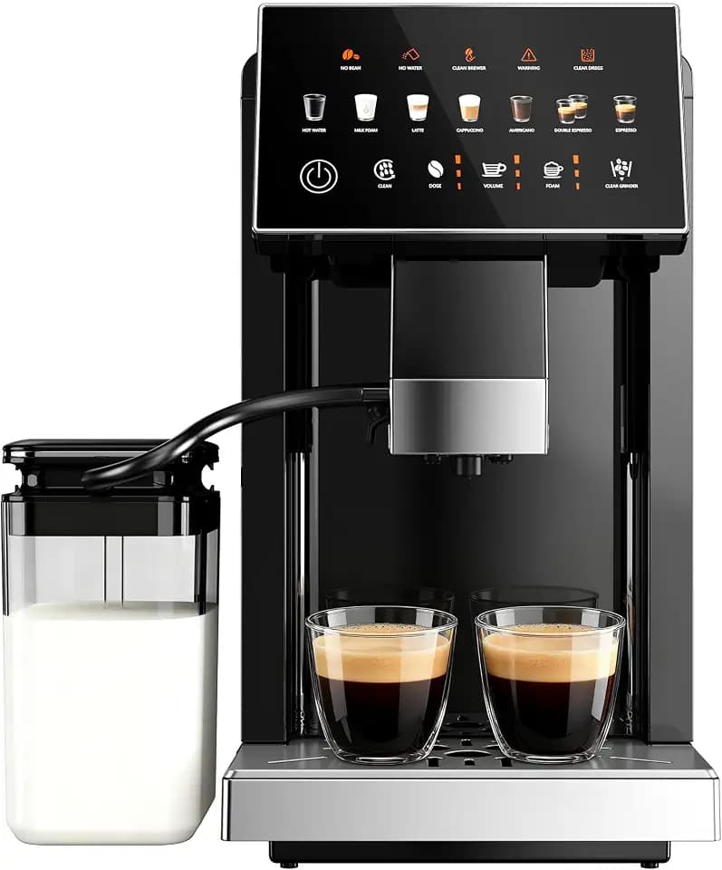 Fully Automatic Espresso Machine with Milk Frother & Grinder