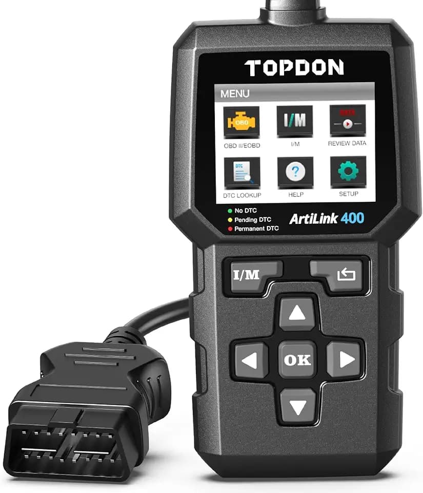 OBD2 Diagnosegerät, TOPDON AL400 Auto Diagnosewerkzeug, I/M Bereitschafts, 10 OBD2 Modi, Motorkontrollleuchte, Smogtest, für EU Autos ab Baujahr 2000