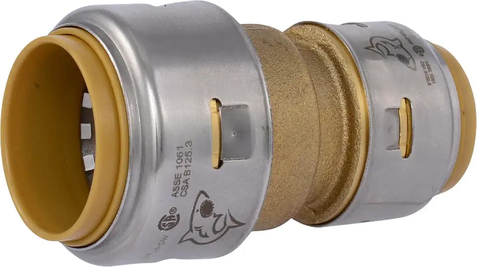 SharkBite Max 1 x 3/4 Inch Reducing Coupling, Push to Connect Brass Plumbing Fitting, PEX Pipe, Copper, CPVC, PE-RT, HDPE, UR060A
