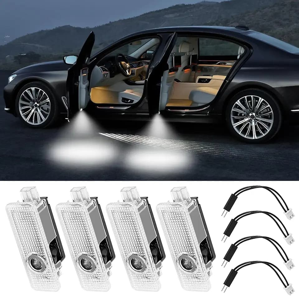 4 Stü Autotür Licht Projektor für B-*-W*, Unterbodenbeleuchtung Auto, Willkommen LED Licht Türlicht Logo Einstiegsbeleuchtung Türbeleuchtung Kompatibel mit 1 2 3 4 5 6 7 X1 X2 X3 X4 X5 X6 Serie