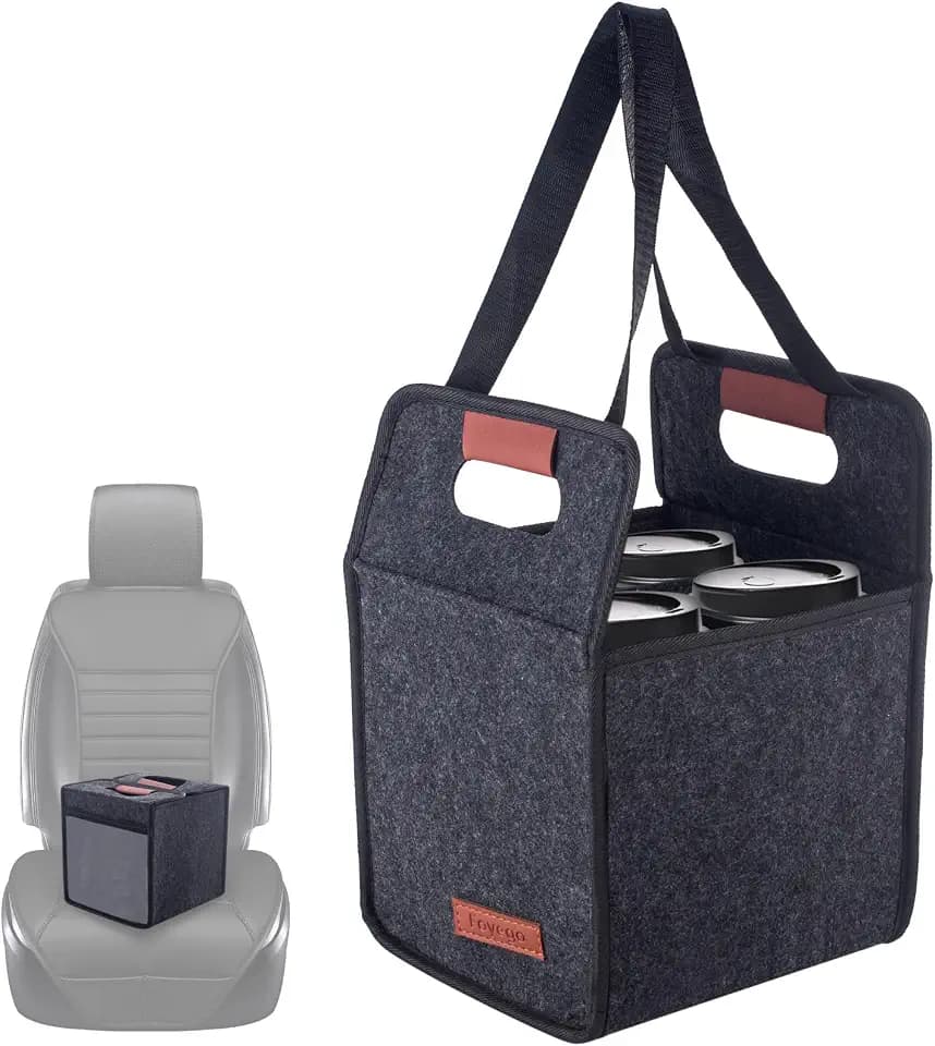 Foyego Reusable Drink Carrier with Handle, Fits 4 Cups