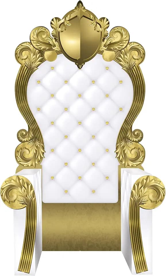 Beistle 3-D Prom Throne White Gold Cardboard Prop 1 Pack 7' 1¾" x 3' 9¼"