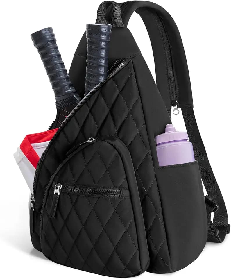 Pickleball Sling Bag for Women and Men, Pickle Ball Paddle Backpack