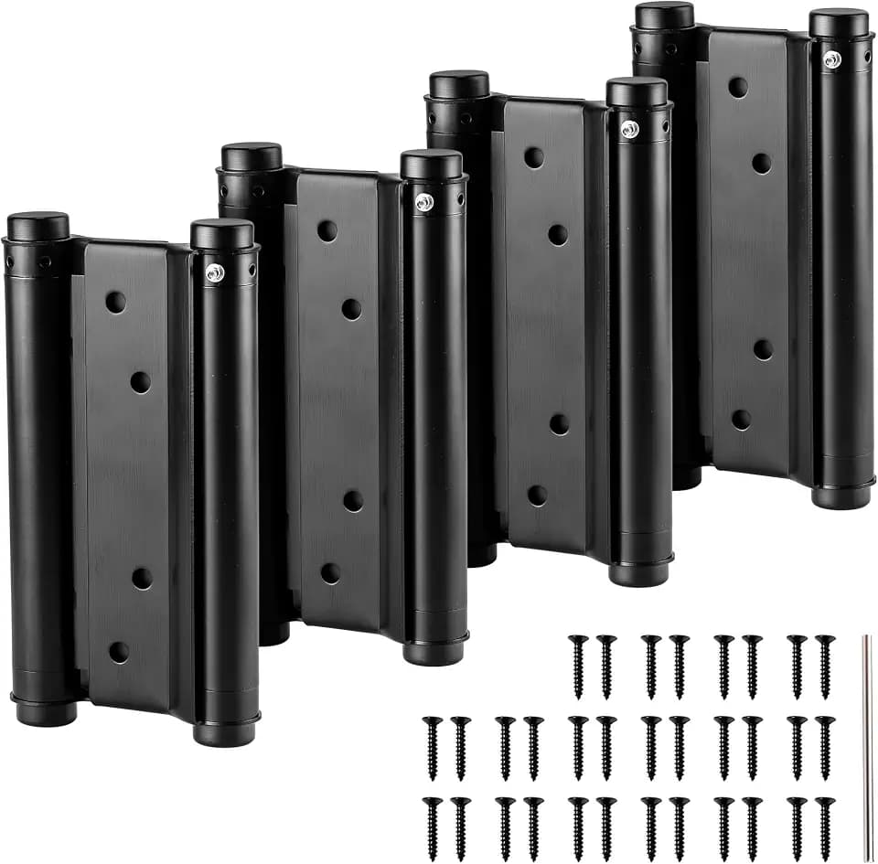 KOLET 6 Inches Double Action Door Hinges, Matte Black, 4 Pack