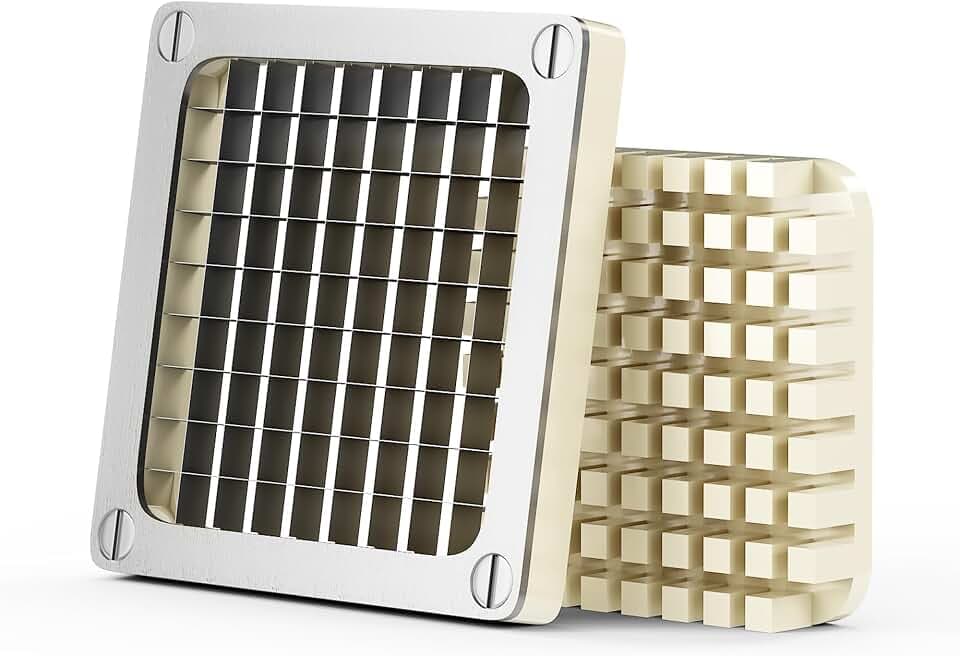 Replacement French Fry Cutter Blade, 3/8" Chopper Blade with Stainless Steel Blade and Pusher Block, Chopper Dicer for Fruit Vegetable Cutting Machine Tomato French Fries Cutter, Silver