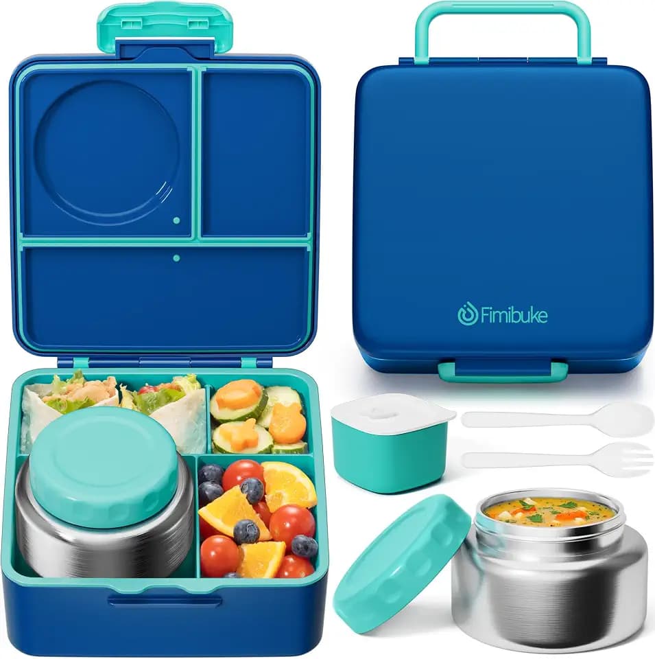 Fimibuke Bento Box for Kids Adults, BPA Free Toddler Lunch Box with Thermo