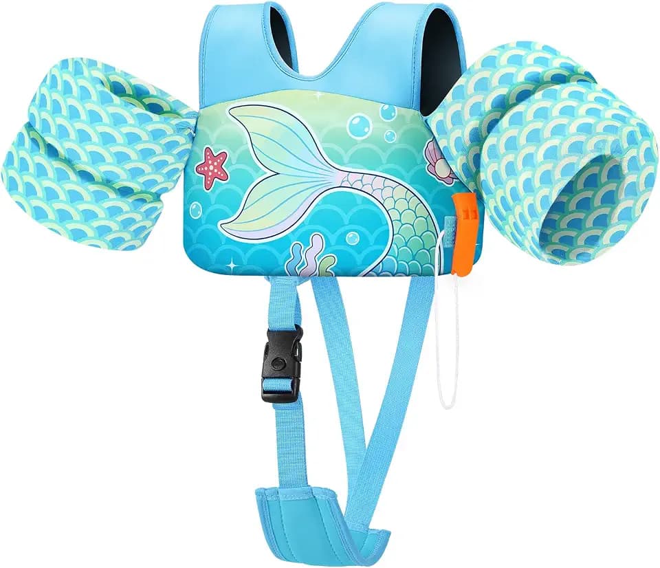 HeySplash Toddler Swim Vest, Toddler Floaties Fit 10-20-30-50-55 Lbs, Children Swimming Jacket 1-2-3-5-6 Year Old, Kids Float Swim Jacket Arm Water Wing, Puddle Pool Jumper Swim Aid,Boys,Girls,Niños