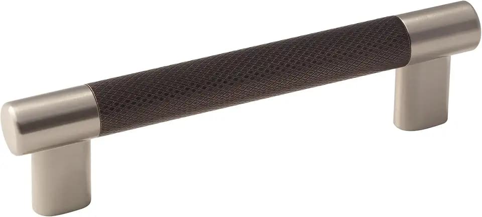 Amerock 5-1/16" Esquire Satin Nickel/Oil-Rubbed Bronze Drawer Pull