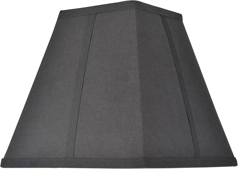 Aspen Creative 36500 Transitional Square Hardback Empire Shape Spider Construction Lamp Shade in Black, 10" Wide (5-1/4" + 5-1/4") x (10" x 10") x 9-1/2"