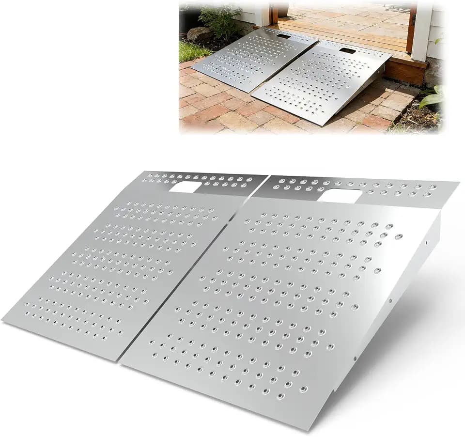 29" x 48" Shed Ramp for Riding Mower, 2pcs Anti-Slip Metal Ramp, 1500 lbs