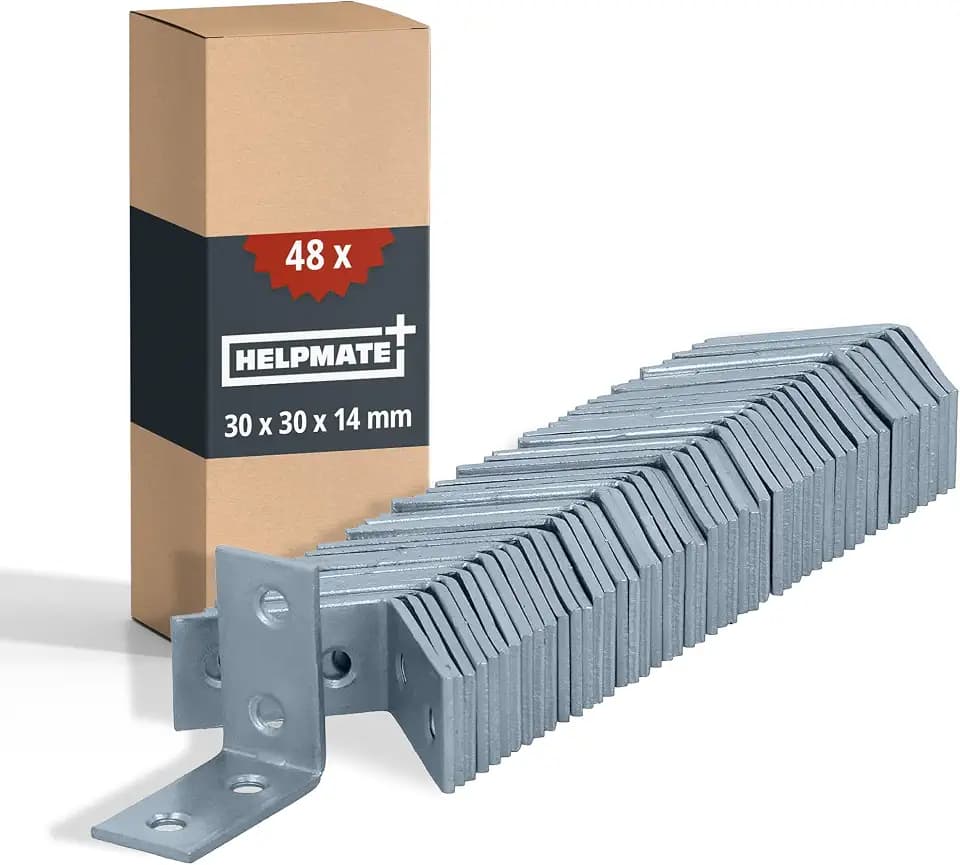 HELPMATE – Stuhlwinkel 30x30x14 mm – 48 Stück – galvanisch verzinkt