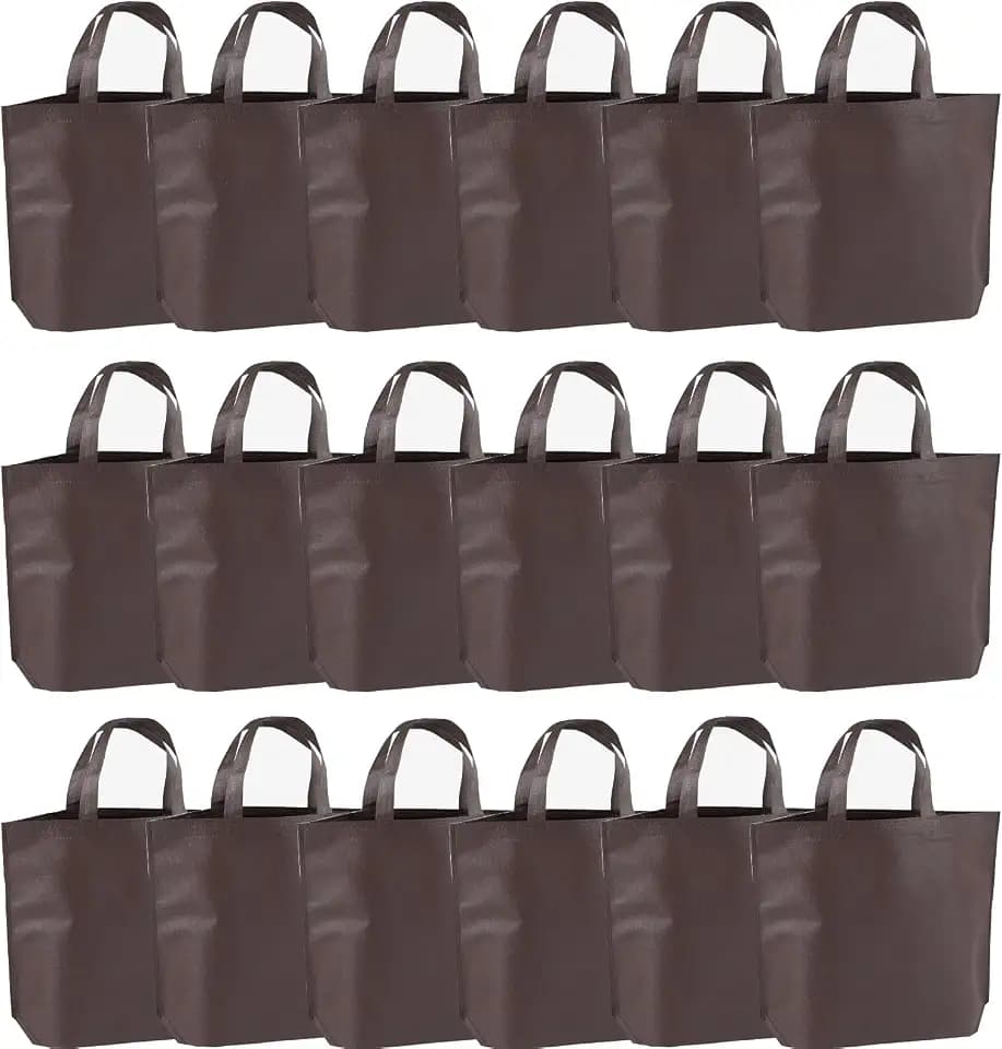 36-Pack Tote Bags Multipurpose Reusable Grocery Bag (Brown Colors 36 Pack)