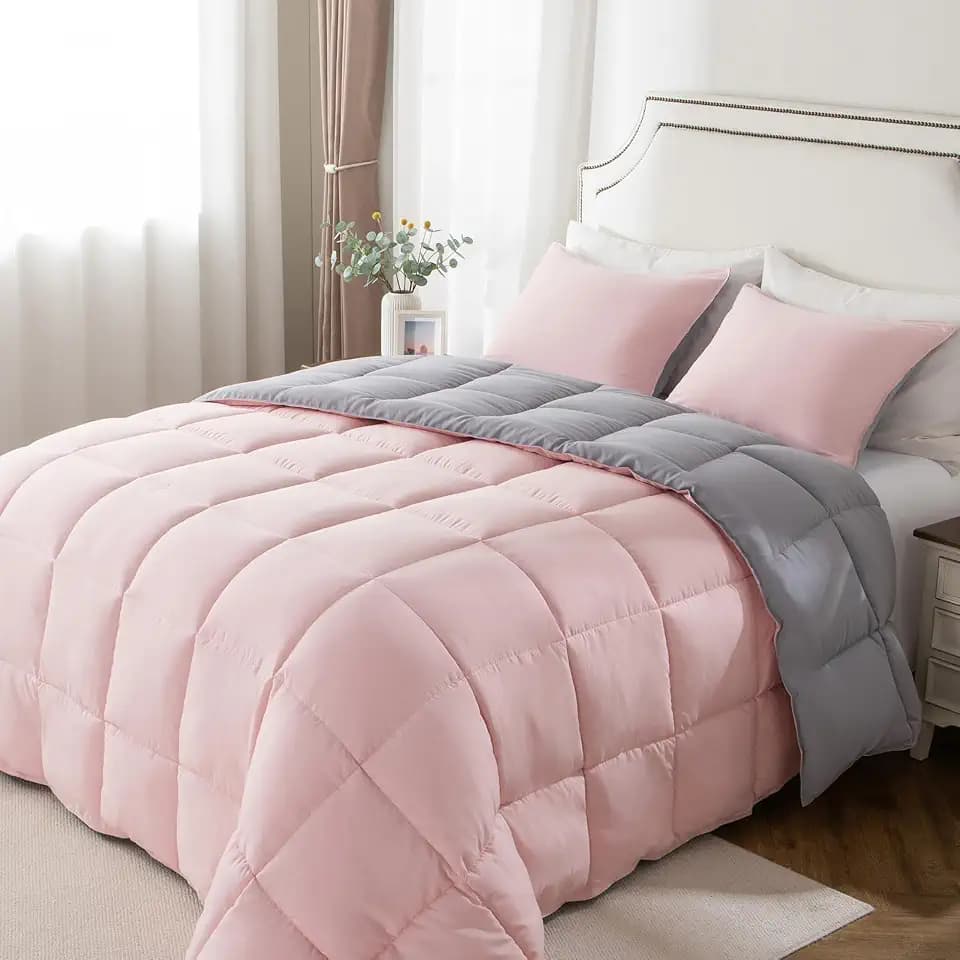 KASENTEX Queen Comforter Set, Reversible,Goose Down Alternative,All Season