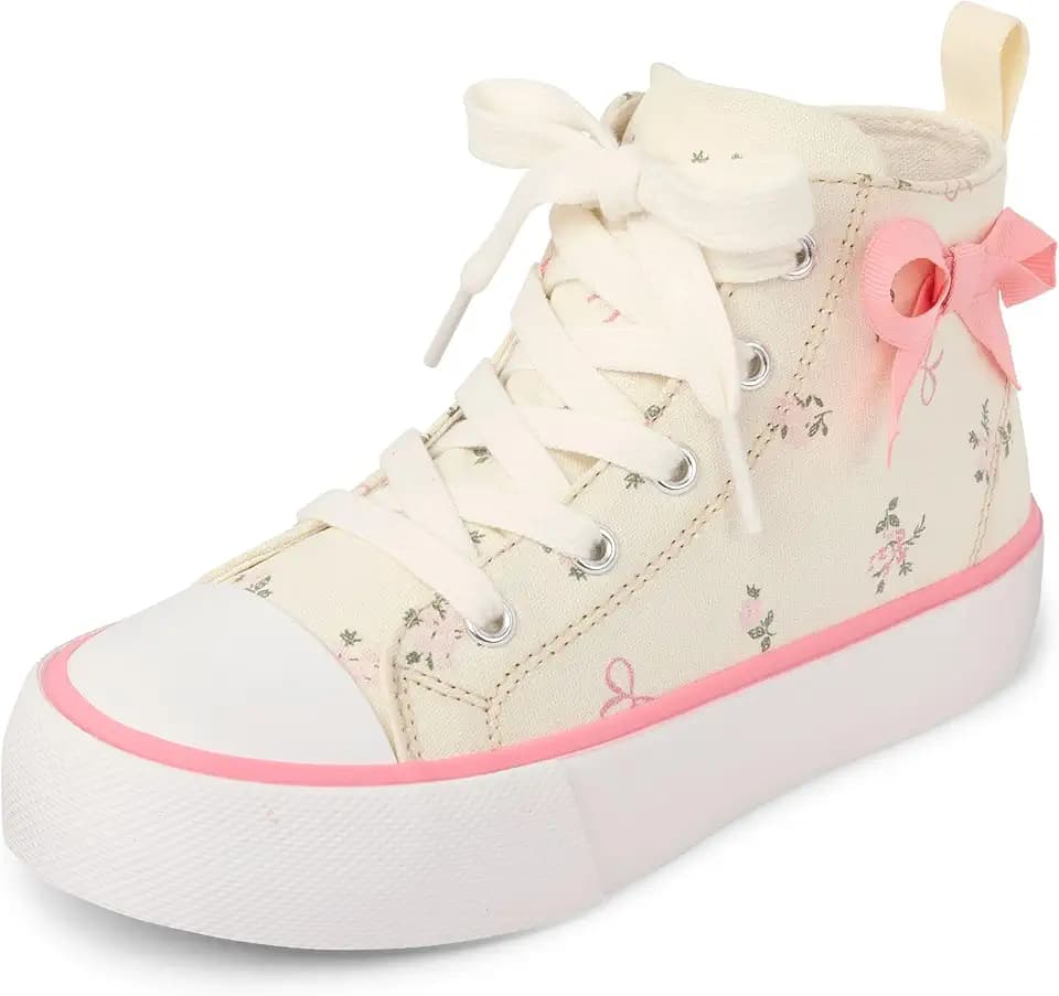 The Children's Place Girls' Girls Casual Lace Up Hi Top Sneakers