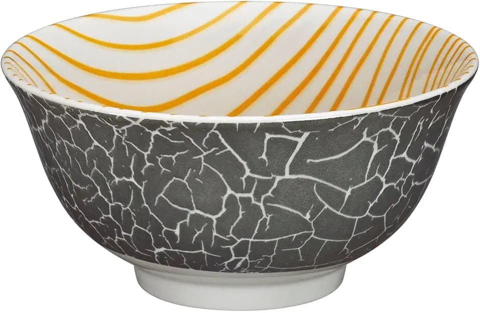Cilio Amici Decorated Porcelain Bowl, 17 Ounce Capacity, 6" D x 2.75" H, Set of 6, Scribble Pattern