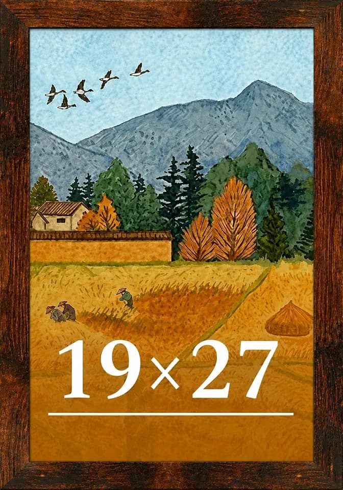 19x27 Picture Frame for Wall Display, 19x27 Brown Picture Frame with Shatter Resistant Plexiglass, Stable and Sturdy 19 x 27 Poster Frame for Wall Display, Handpicked Gift Collection, 1 Pack
