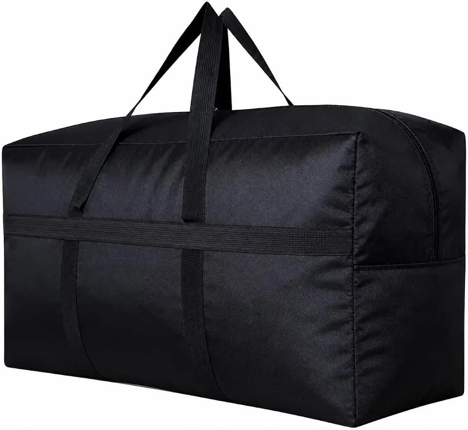 YiKitHom Extra Large Storage Duffle Bag for Travel, Black Oversized Giant Big Traveling Duffle Bag