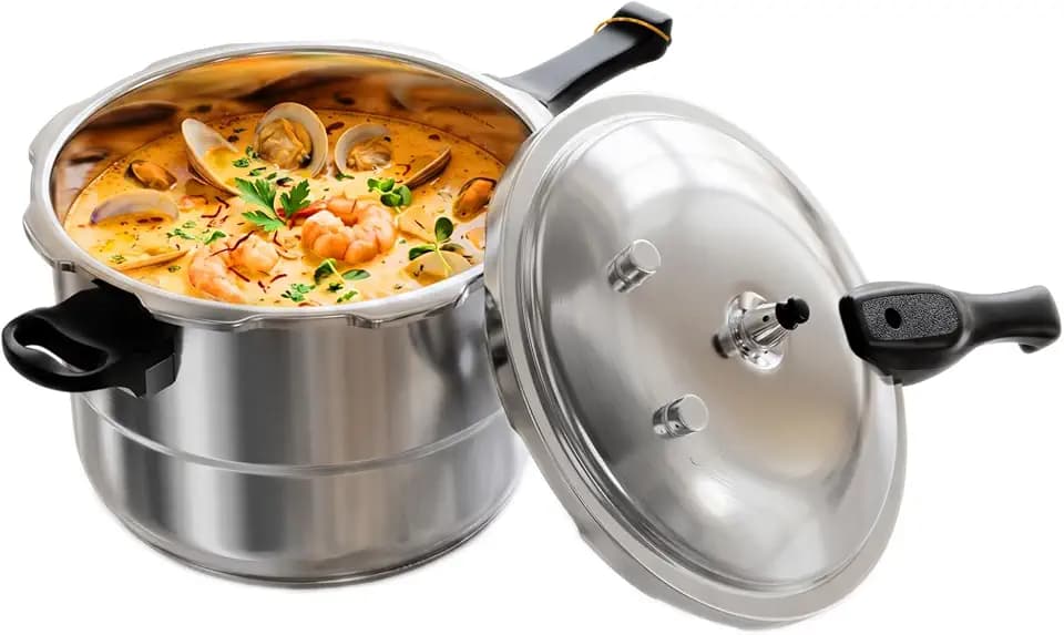 WantJoin 4QT Aluminum Pressure Cooker w/Release Valve & Multiple Protective Devices,Pressure Canner Compatible with Gas & Induction Cooker,Canner Rack Included